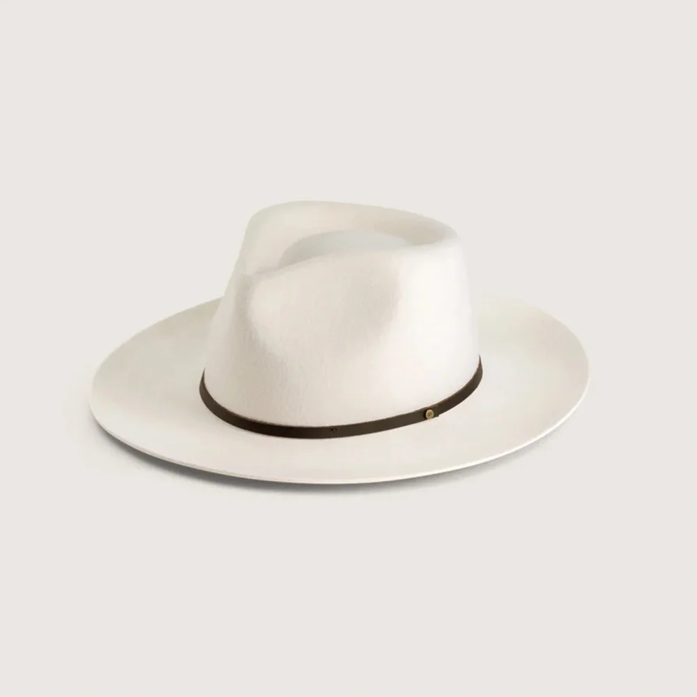 Will & Bear Cooper Bone White Upturned Fedora NEW